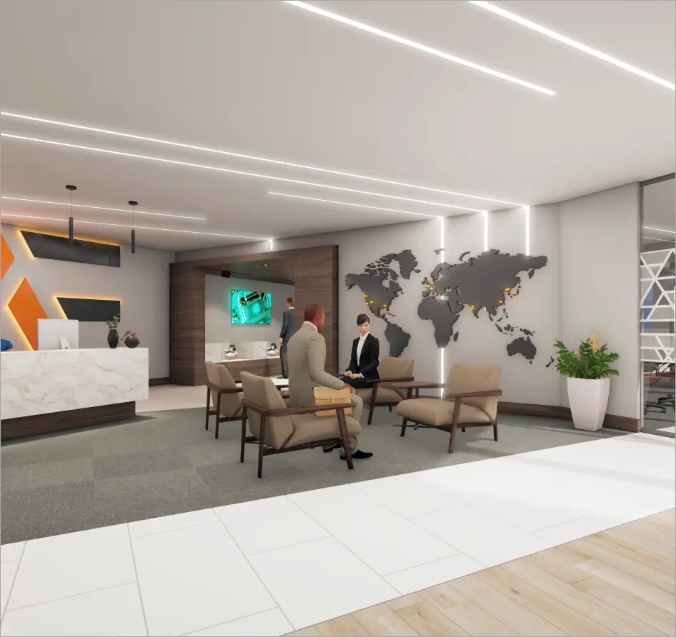 Advanced Energy Denver lobby design perspective