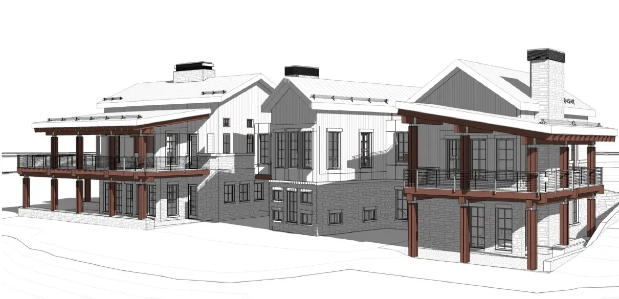 Alderman Residence main house axonometric view