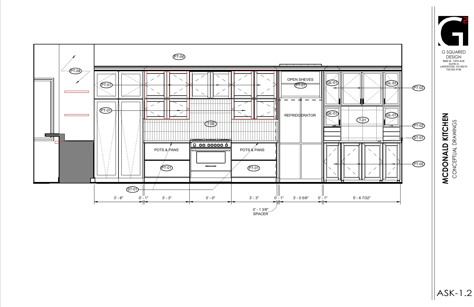 McDonald Kitchen full cabinetry-wall elevation