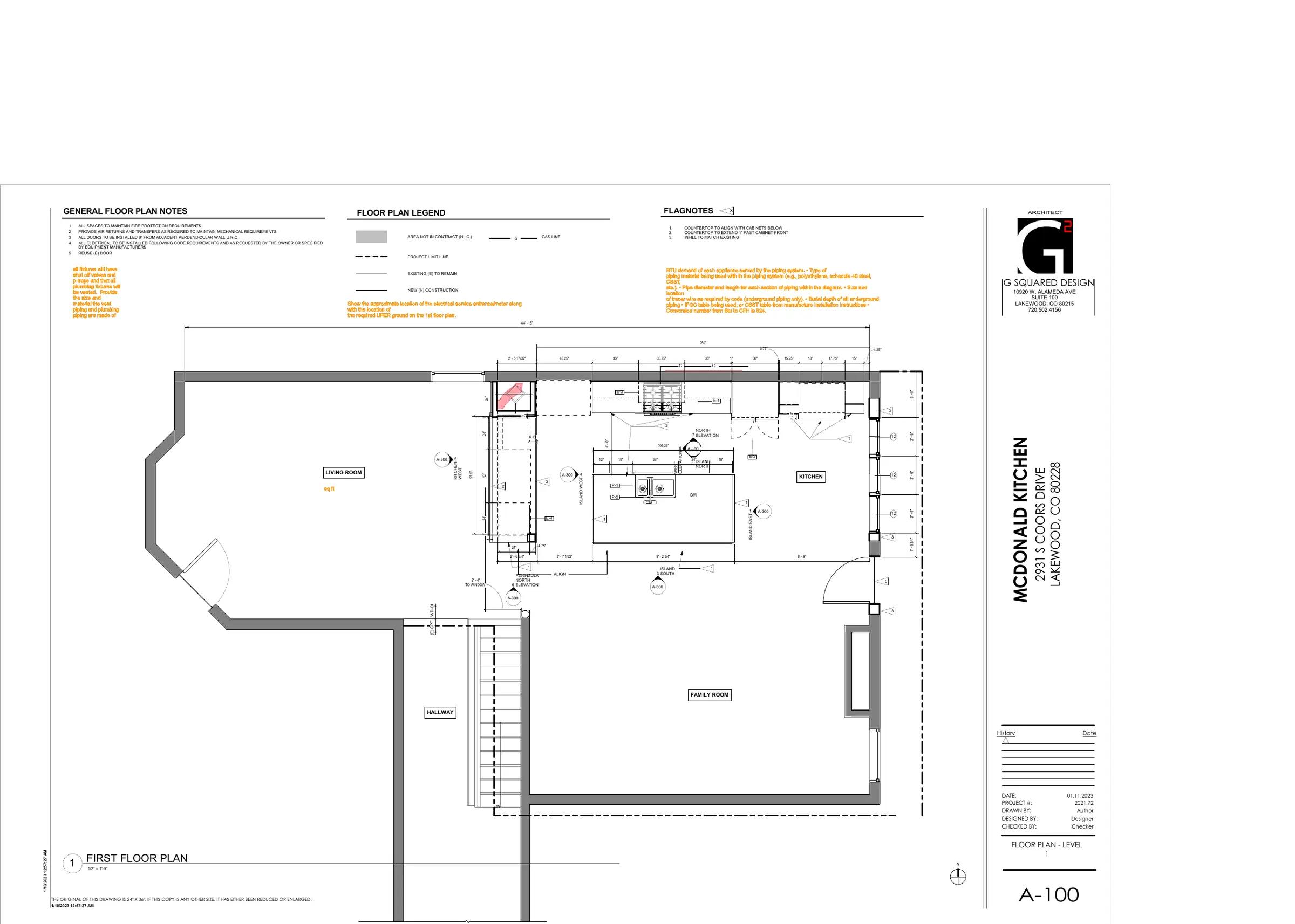 McDonald Kitchen coordinated floor and furniture plan