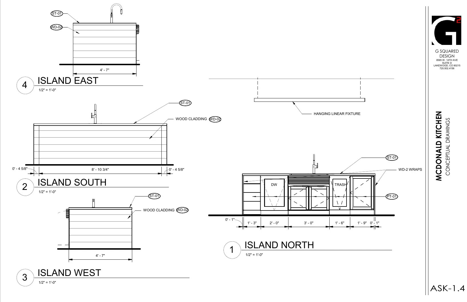 McDonald Kitchen island elevations